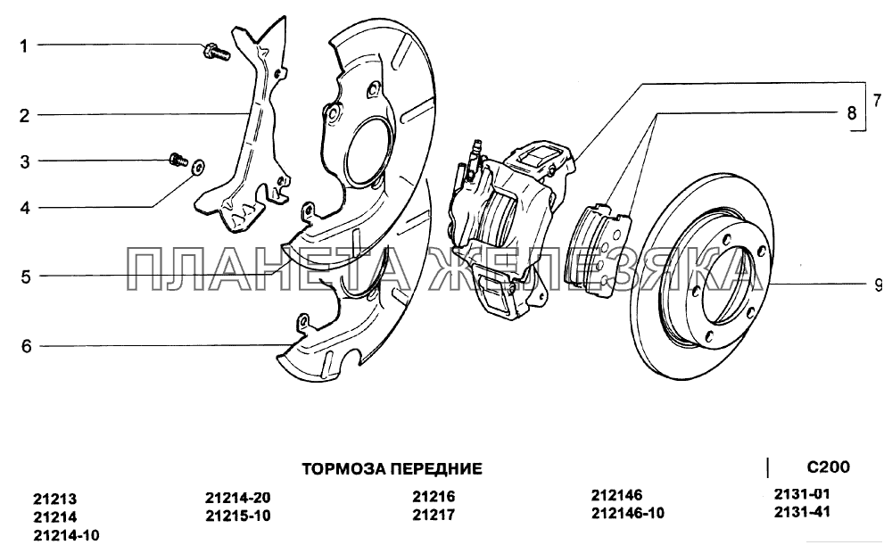 Тормоза передние ВАЗ-21213-214i